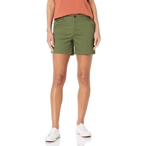 Amazon Essentials Women’s Mid-Rise Slim-Fit 5 Inch Inseam Khaki Shorts (Available in Straight and Curvy Fits)(Olive)