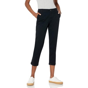 Amazon Essentials Women’s Mid-Rise Slim-Fit Stretchy Khaki Pants (Available in Plus Size)(Black)