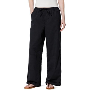Amazon Essentials Women’s Oversized-Fit Tie Waist Lightweight Pant(Black)