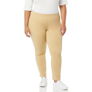 Amazon Essentials Women’s Slim-Fit Bi-Stretch Side Zip Ankle Pant(Tan)