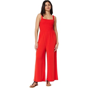 Amazon Essentials Women’s Square Neck Wide Leg Sleeveless Jumpsuit(Bright Poppy Red)