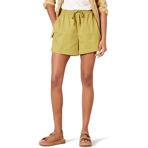 Amazon Essentials Women’s Stretch Cotton Mid-Rise Pull-On Relaxed-Fit Shorts(Dark Yellow)