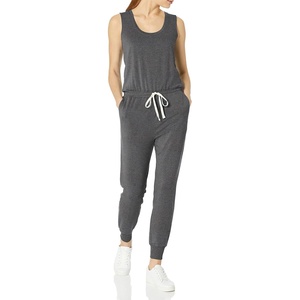 Amazon Essentials Women’s Studio Terry Stretchy Jumpsuit for Exercise (Available in Plus Size)(Charcoal Grey Heather)