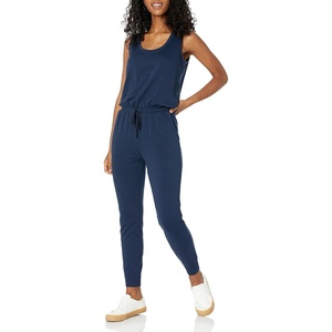 Amazon Essentials Women’s Studio Terry Stretchy Jumpsuit for Exercise (Available in Plus Size)(Navy)