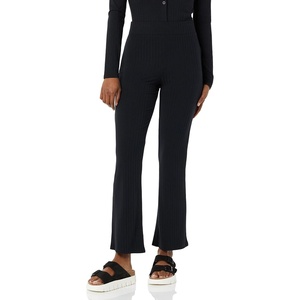 Amazon Essentials Women’s Wide Rib Flared Ankle Pant (Previously Daily Ritual)(Black)