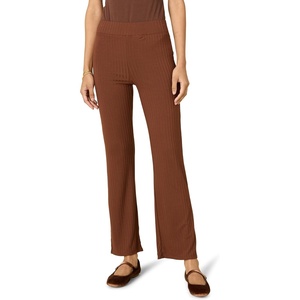 Amazon Essentials Women’s Wide Rib Flared Ankle Pant (Previously Daily Ritual)(Chocolate)