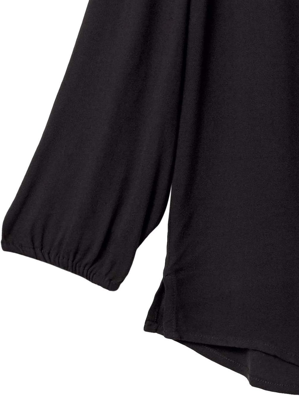 image:imageAmazon Essentials Womens 34 Sleeve Button Popover Shirt LooseFit VNeck Blouse LightweightBlack