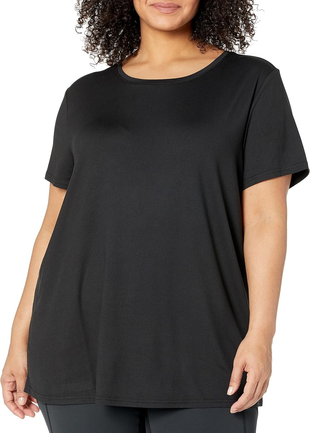 image:imageAmazon Essentials Womens Active Quick Dry Tech Stretch ShortSleeve VNeck TShirt MoistureWicking Pack of 2BlackBright White