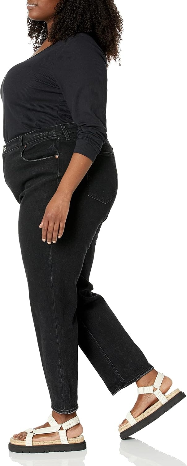 image:imageAmazon Essentials Womens Long Sleeve SlimFit Rib Scoop Neck Sweater Available in Plus Size Pack of 2Black