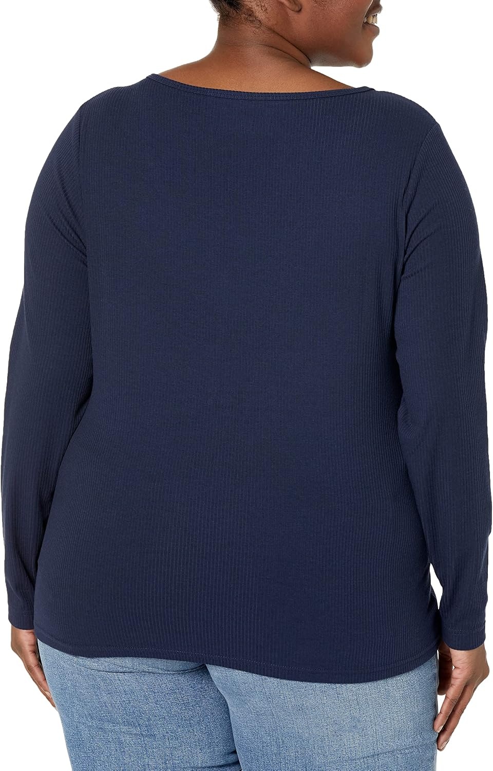 image:imageAmazon Essentials Womens Long Sleeve SlimFit Rib Scoop Neck Sweater Available in Plus Size Pack of 2BlackCharcoal Heather