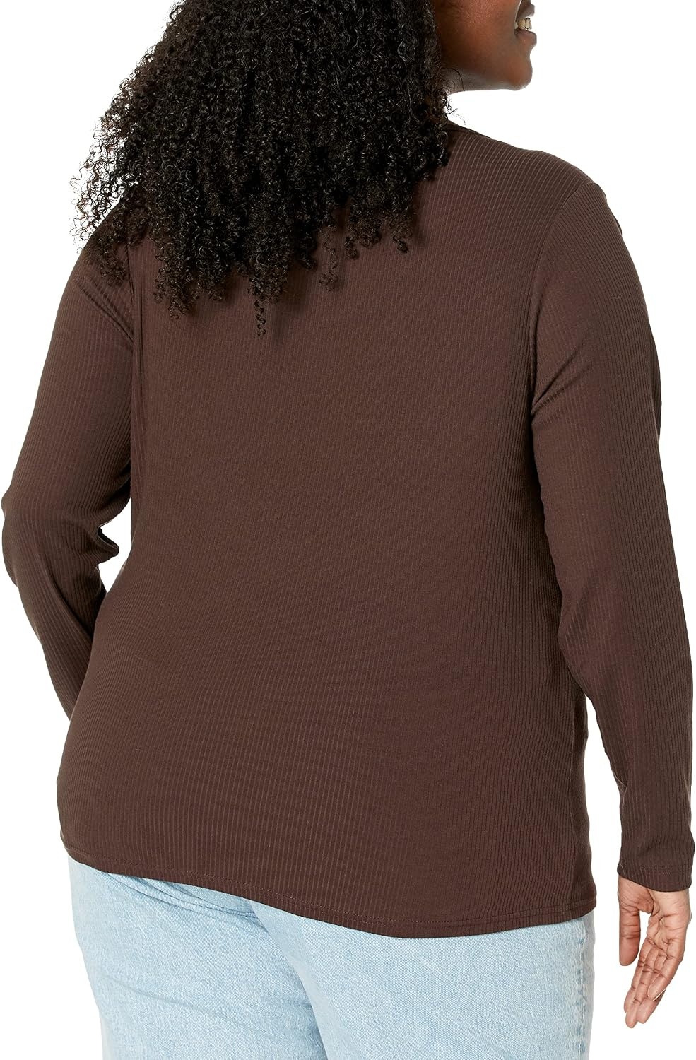 image:imageAmazon Essentials Womens Long Sleeve SlimFit Rib Scoop Neck Sweater Available in Plus Size Pack of 2Eggshell WhiteEspresso