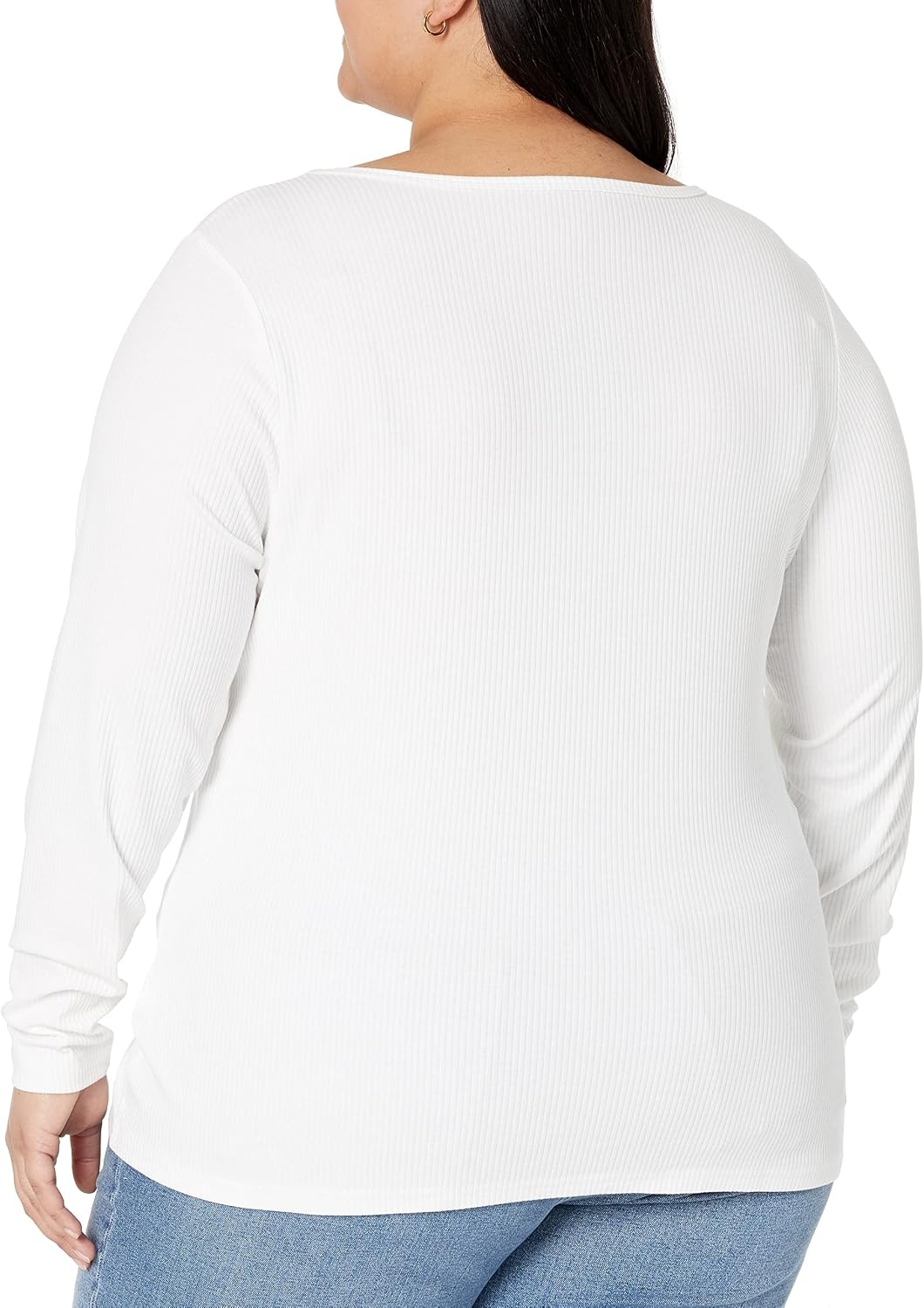 image:imageAmazon Essentials Womens Long Sleeve SlimFit Rib Scoop Neck Sweater Available in Plus Size Pack of 2LilacWhite