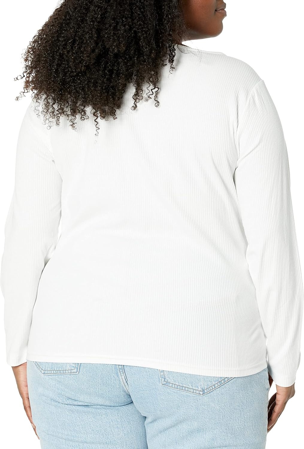 image:imageAmazon Essentials Womens Long Sleeve SlimFit Rib Scoop Neck Sweater Available in Plus Size Pack of 2NavyWhite
