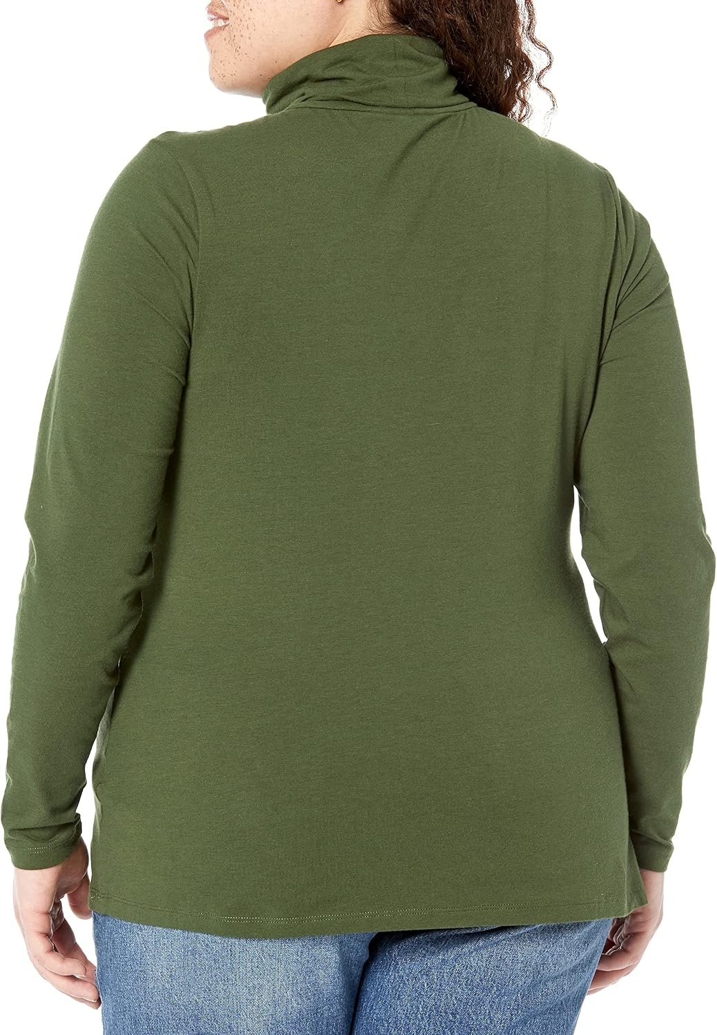 image:imageAmazon Essentials Womens LongSleeve Turtleneck Stretch Fleece Available in Plus SizeDark Olive