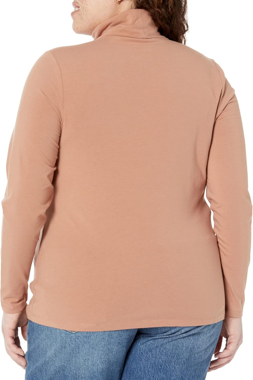 image:imageAmazon Essentials Womens LongSleeve Turtleneck Stretch Fleece Available in Plus SizeLight Brown
