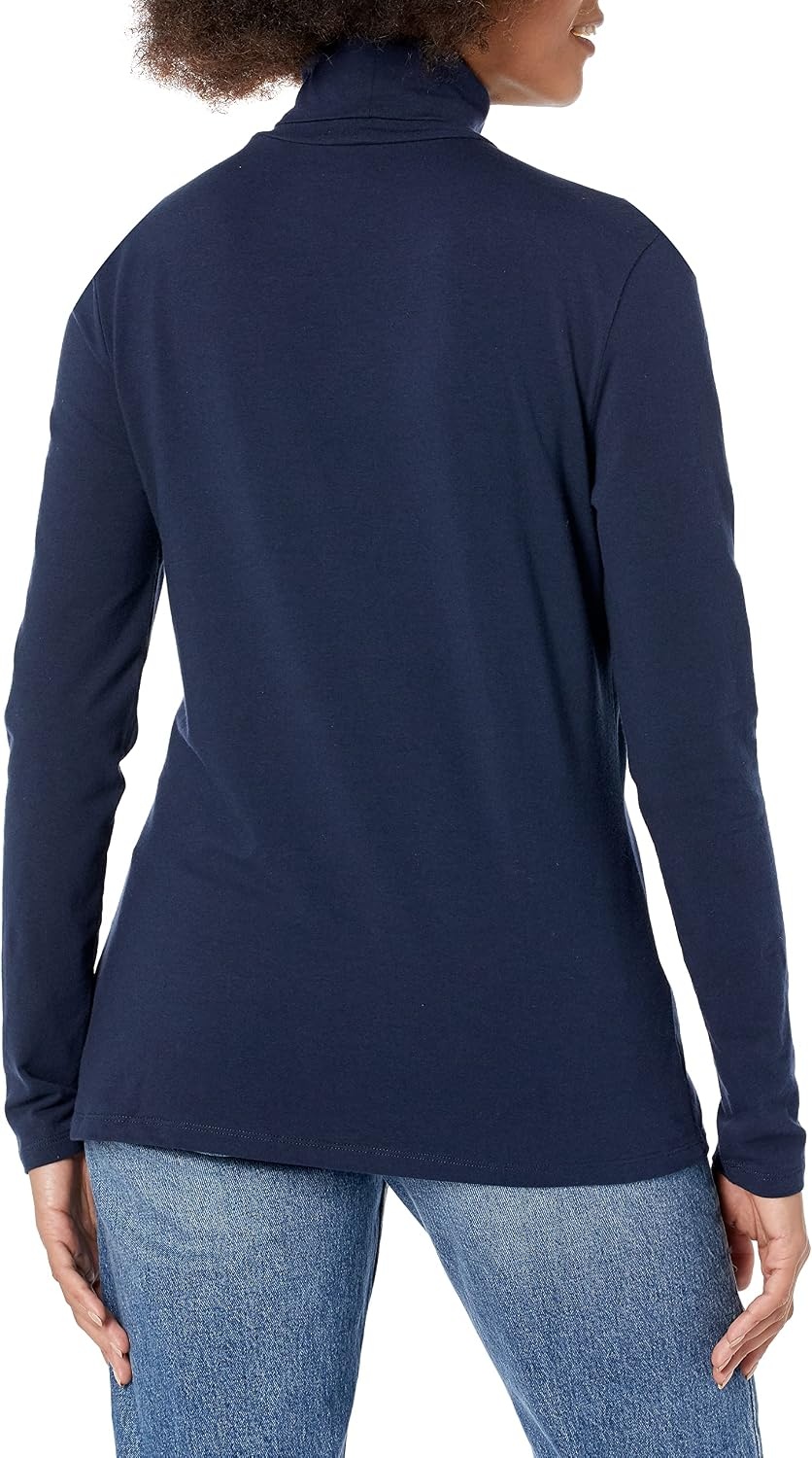 image:imageAmazon Essentials Womens LongSleeve Turtleneck Stretch Fleece Available in Plus SizeNavy
