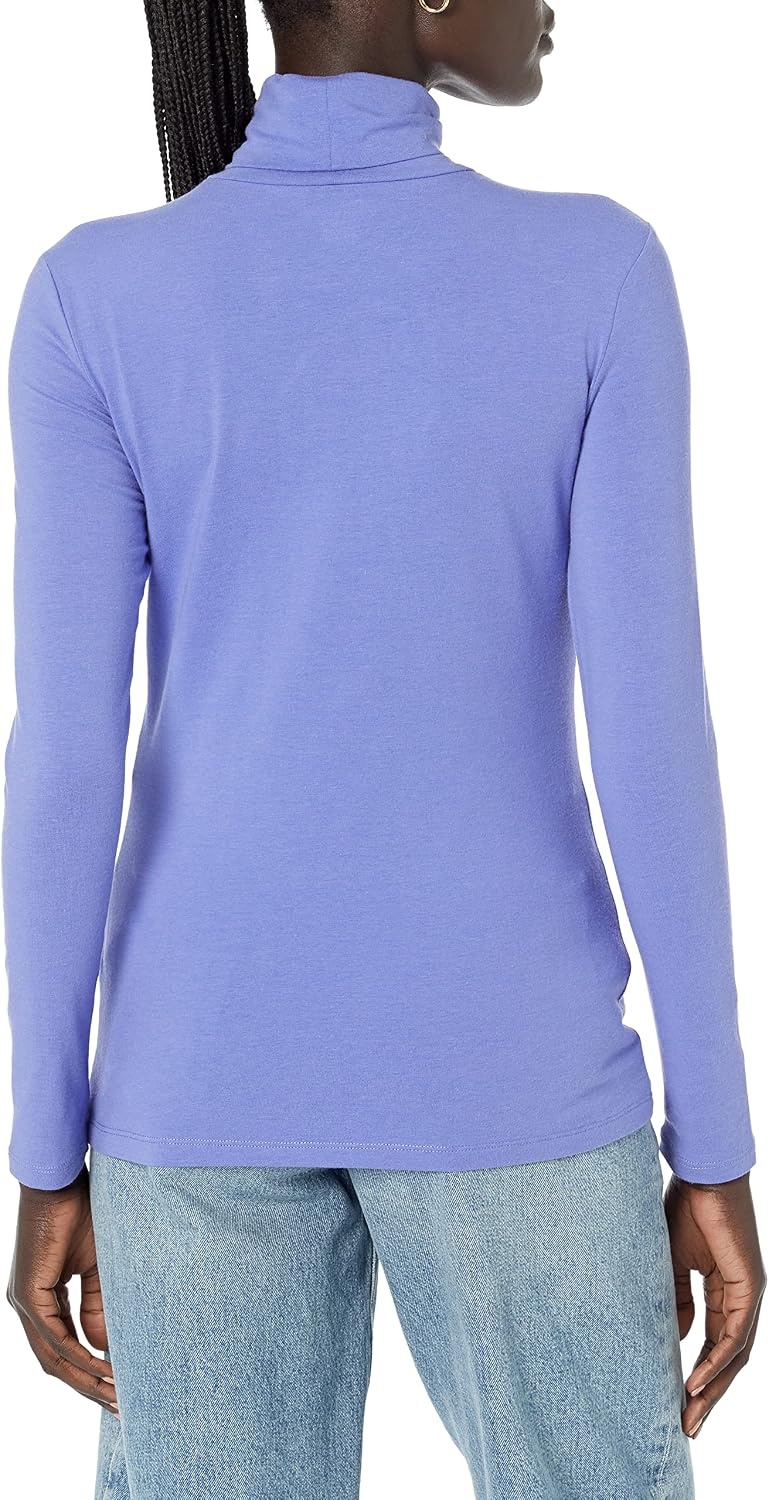 image:imageAmazon Essentials Womens LongSleeve Turtleneck Stretch Fleece Available in Plus SizePurple Blue