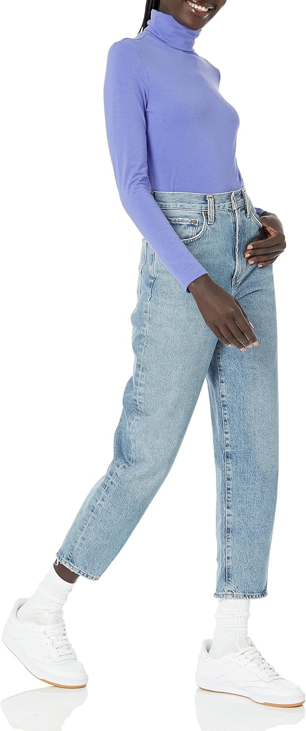 image:imageAmazon Essentials Womens LongSleeve Turtleneck Stretch Fleece Available in Plus SizePurple Blue