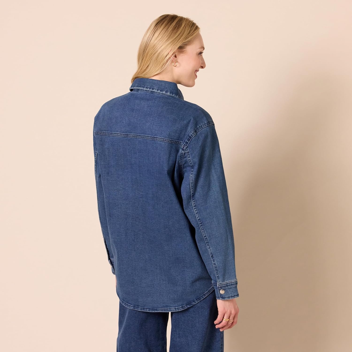 image:imageAmazon Essentials Womens Oversized Heavyweight Denim Shirt Jacket Relaxed FitMedium Wash