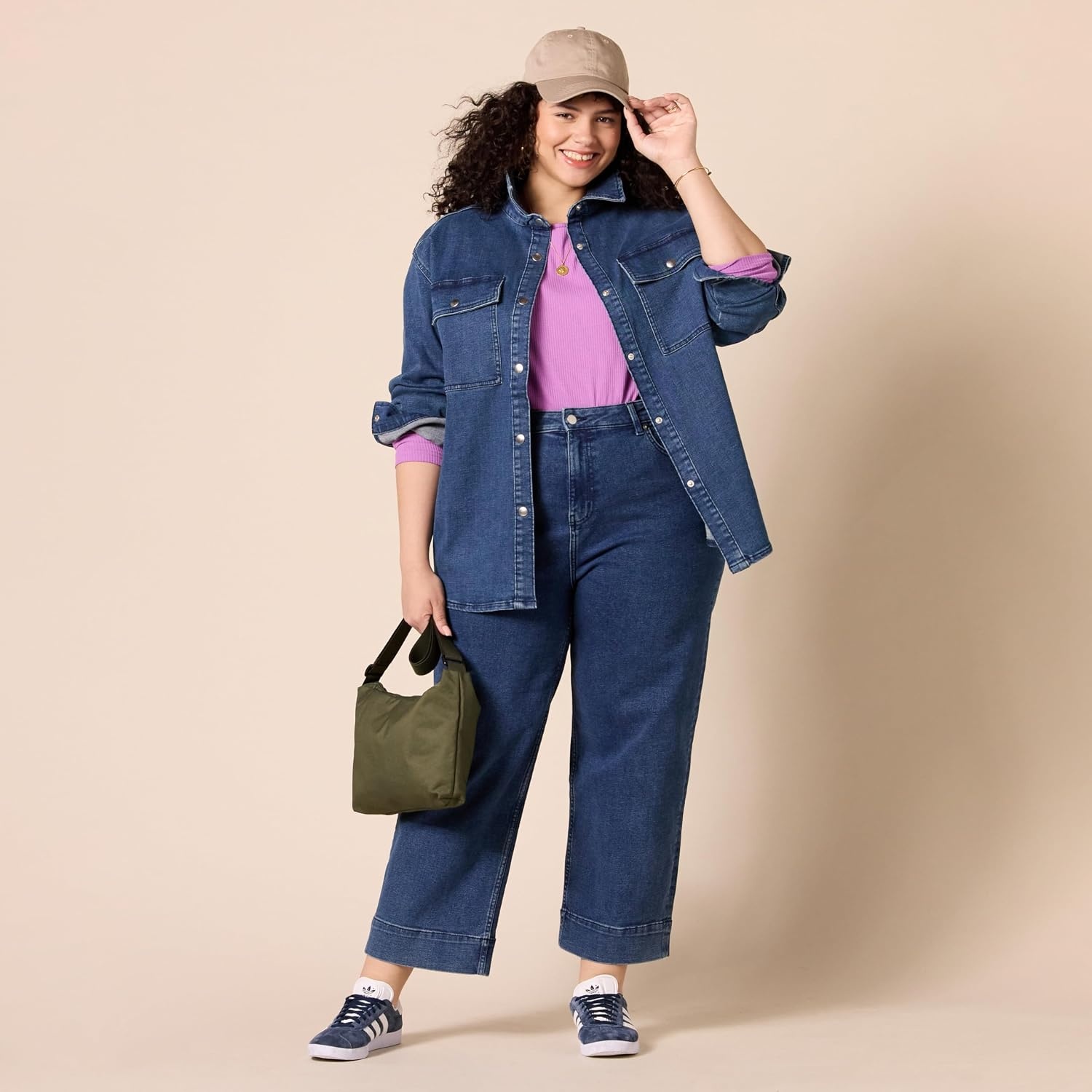 image:imageAmazon Essentials Womens Oversized Heavyweight Denim Shirt Jacket Relaxed FitMedium Wash