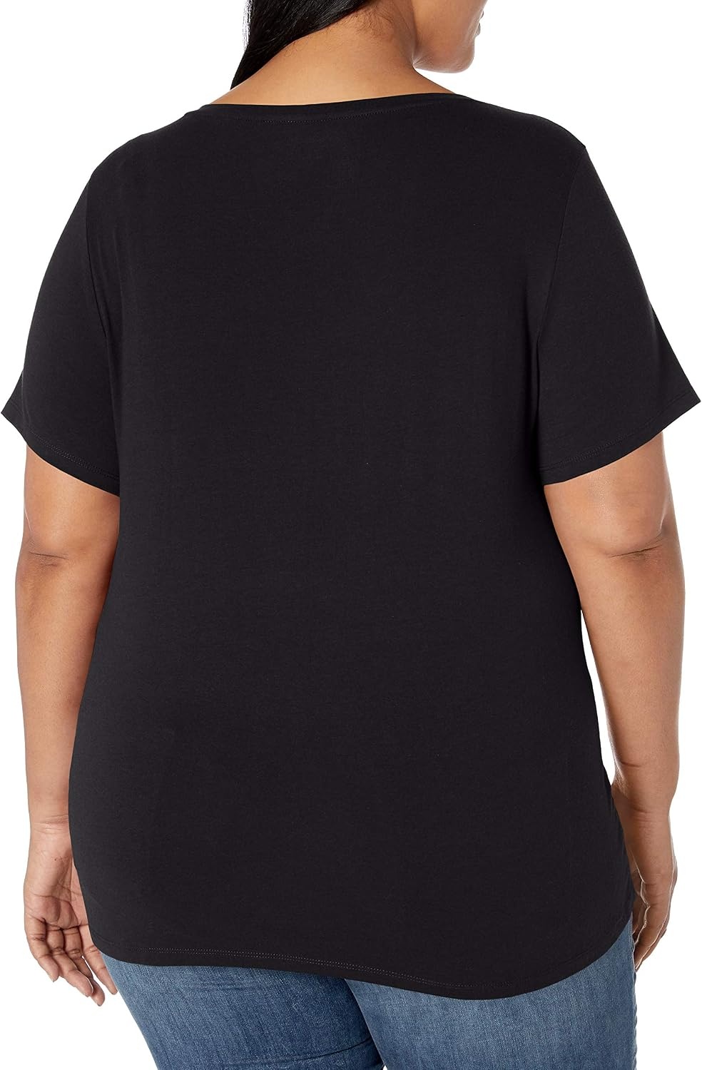 image:imageAmazon Essentials Womens Plus Size ShortSleeve VNeck TShirtBlack