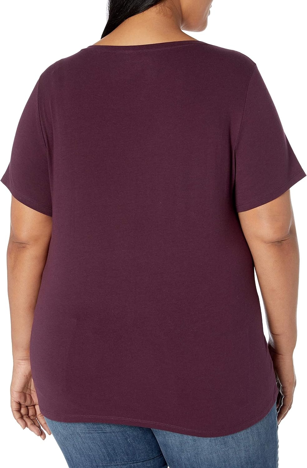 image:imageAmazon Essentials Womens Plus Size ShortSleeve VNeck TShirtBurgundy