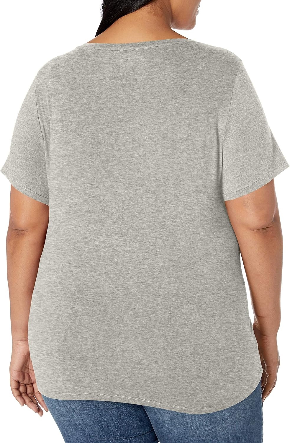 image:imageAmazon Essentials Womens Plus Size ShortSleeve VNeck TShirtLight Grey Heather