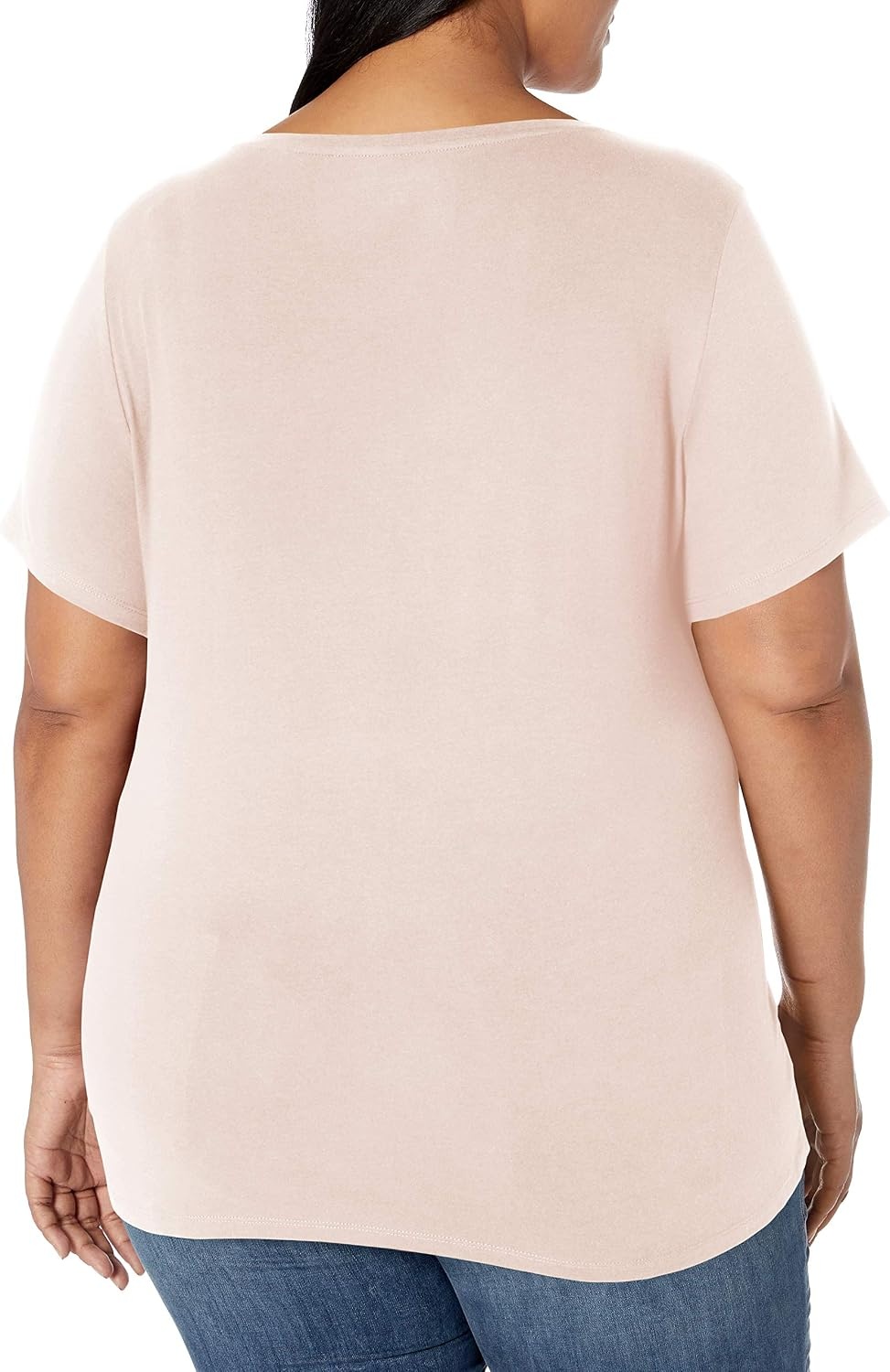 image:imageAmazon Essentials Womens Plus Size ShortSleeve VNeck TShirtLight Pink