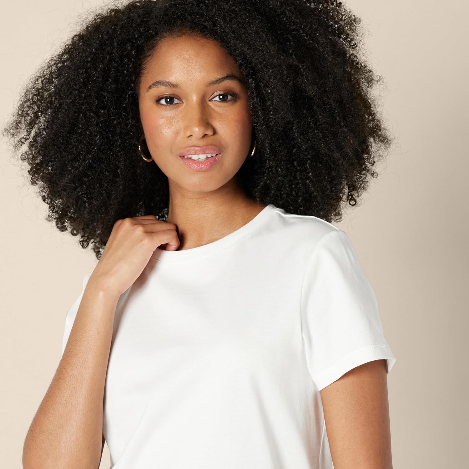 image:imageAmazon Essentials Womens Regular Fit 100 Cotton Crewneck Short Sleeve TShirtBlackWhite