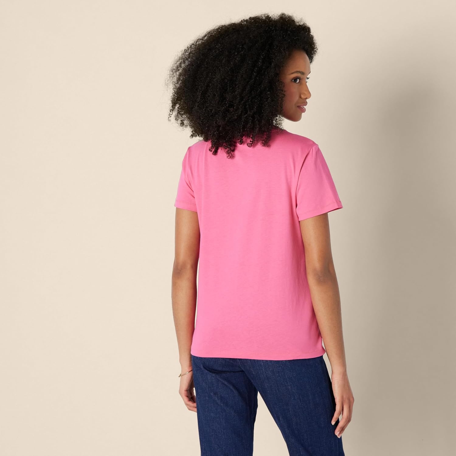 image:imageAmazon Essentials Womens Regular Fit 100 Cotton Crewneck Short Sleeve TShirtHot Pink
