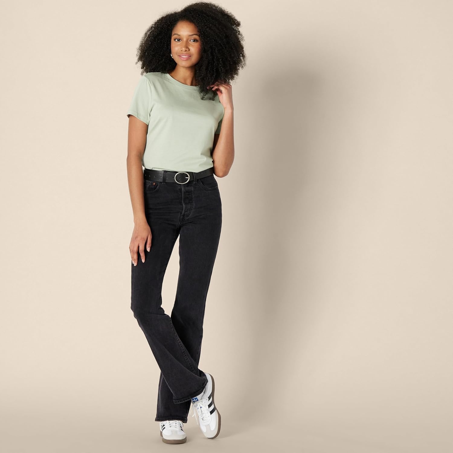 image:imageAmazon Essentials Womens Regular Fit 100 Cotton Crewneck Short Sleeve TShirtSage Green