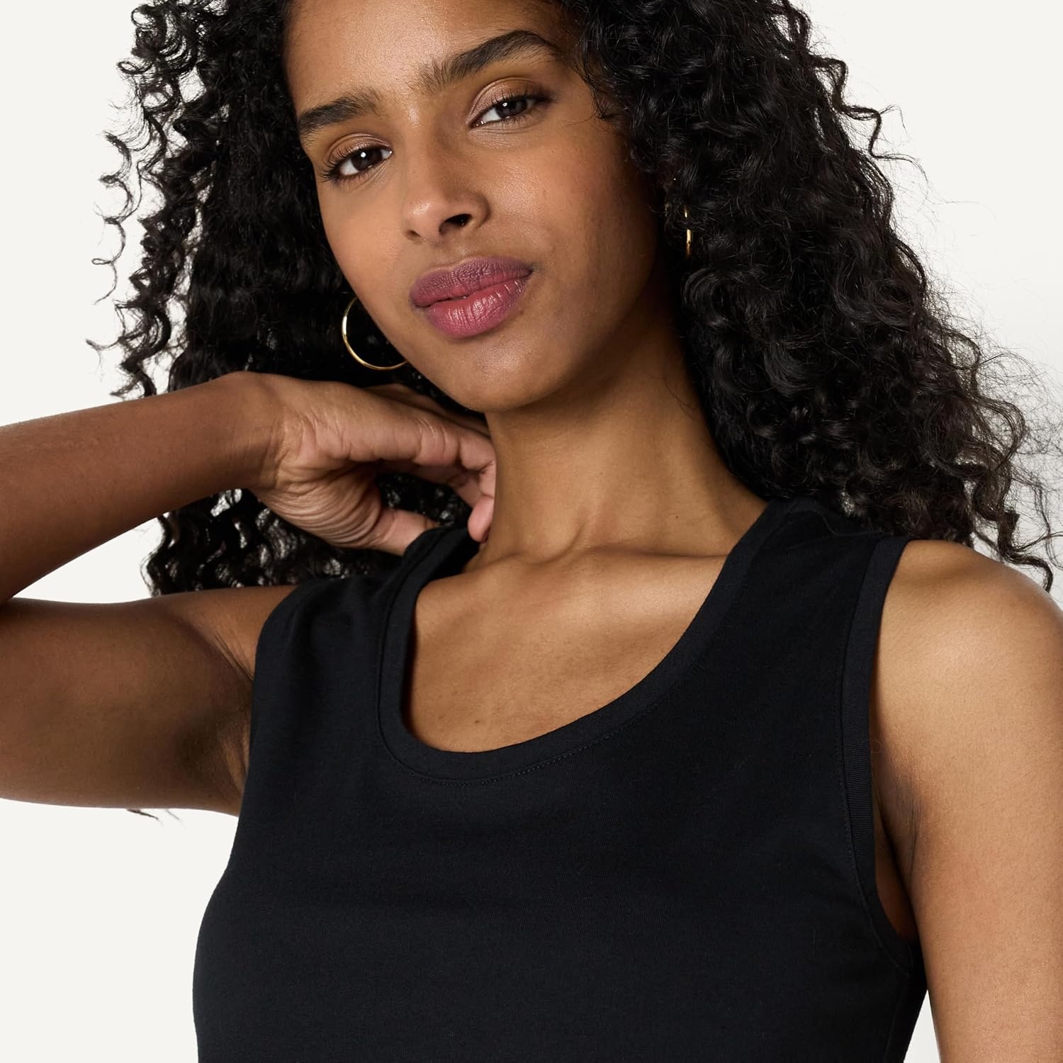 image:imageAmazon Essentials Womens RegularFit 100 Cotton Sleeveless Tank Top Pack of 2BlackCharcoal Heather