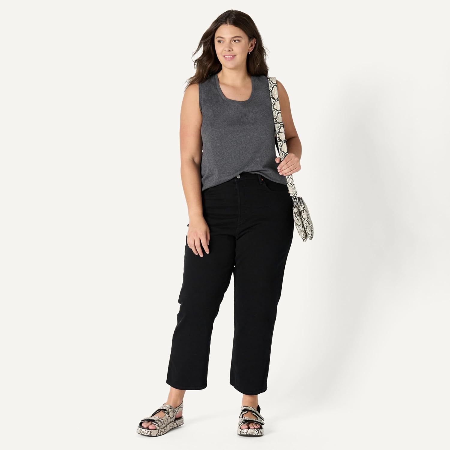 image:imageAmazon Essentials Womens RegularFit 100 Cotton Sleeveless Tank Top Pack of 2CharcoalLight Grey Heather