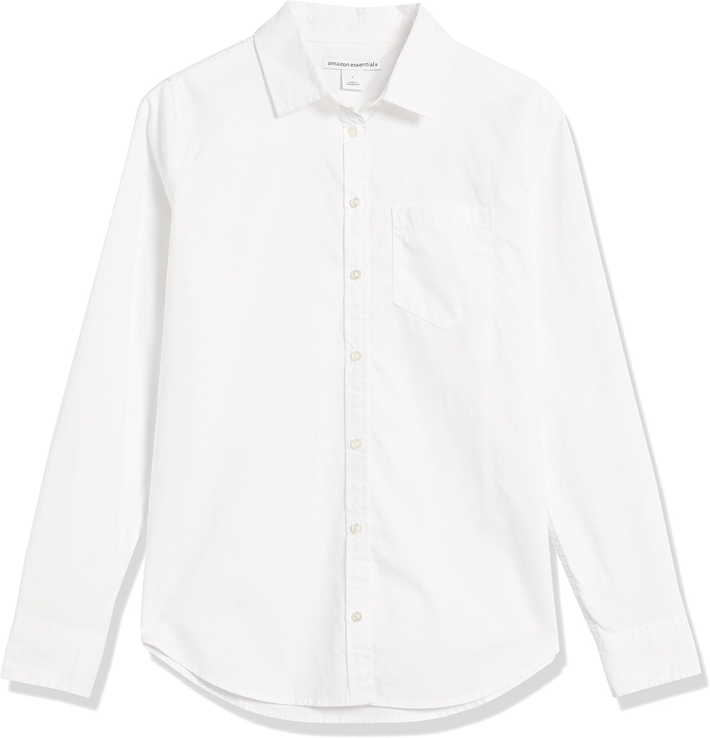 image:imageAmazon Essentials Womens RegularFit LongSleeve ButtonDown Cotton Poplin Shirt Business CasualWhite