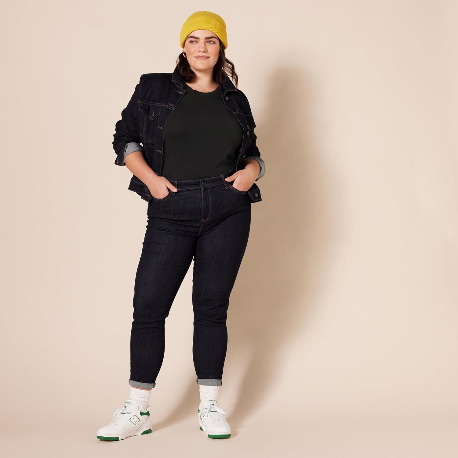 image:imageAmazon Essentials Womens RegularFit LongSleeve Crewneck TShirt Available in Plus SizeBlack