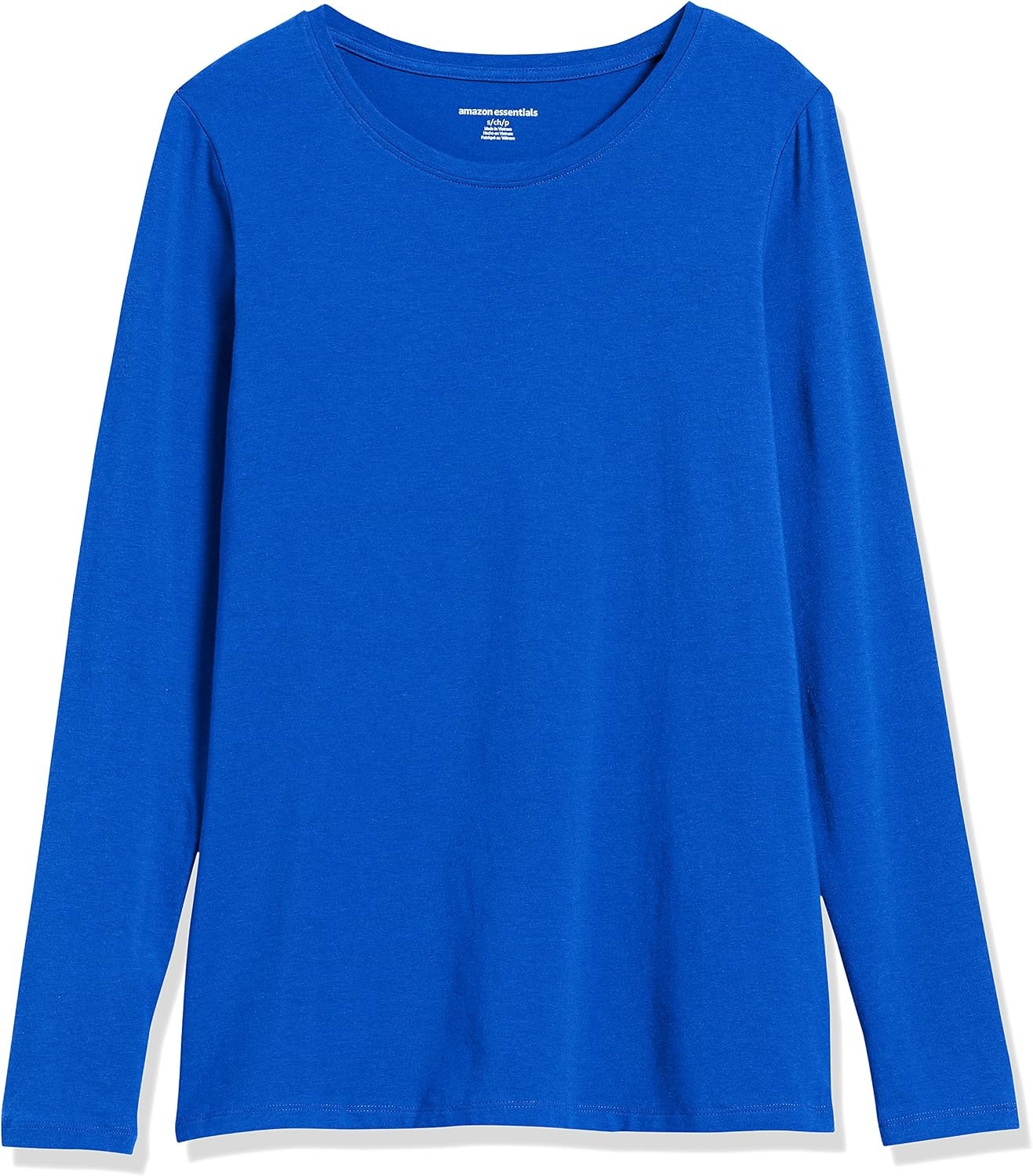 image:imageAmazon Essentials Womens RegularFit LongSleeve Crewneck TShirt Available in Plus SizeBright Blue