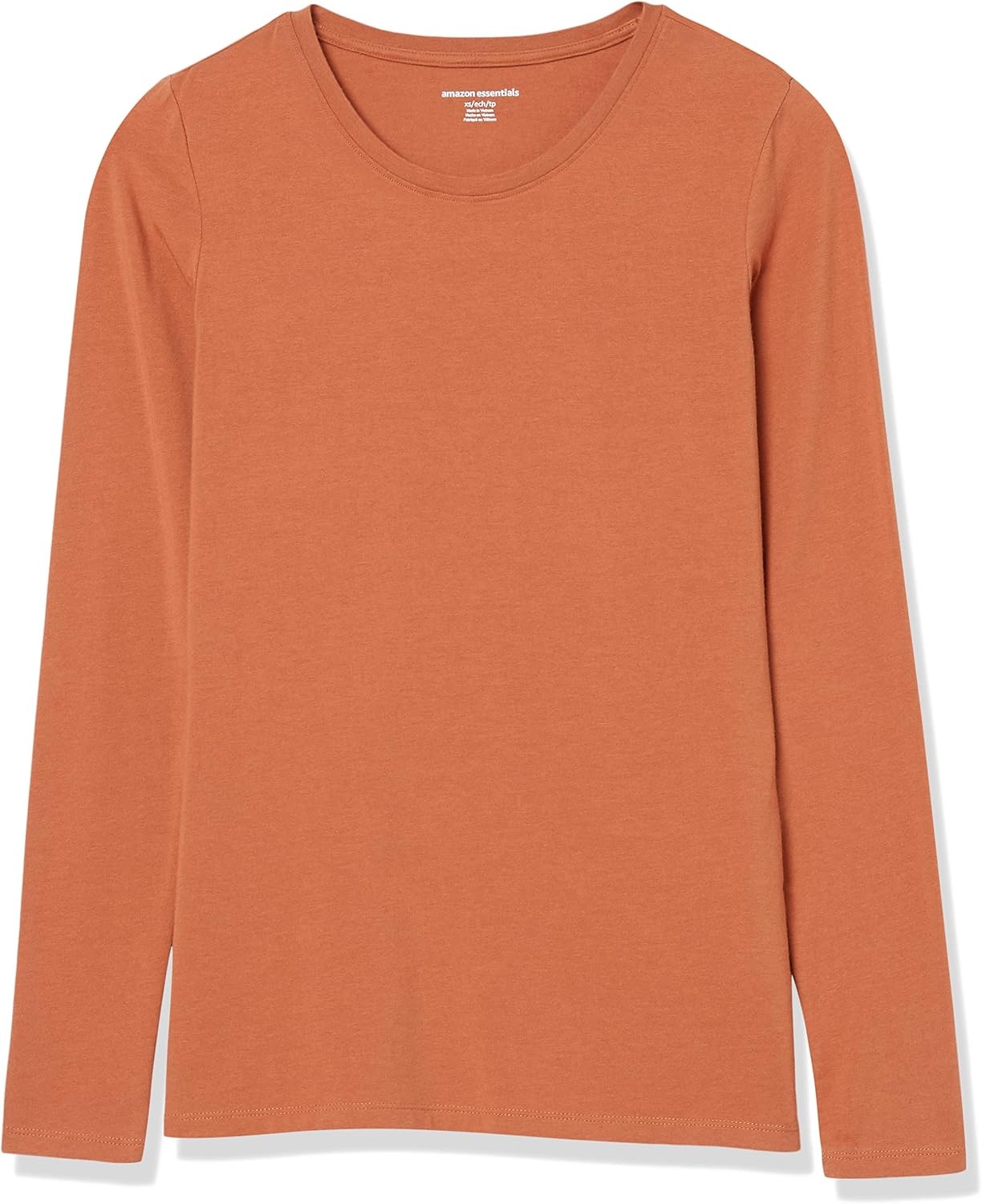 image:imageAmazon Essentials Womens RegularFit LongSleeve Crewneck TShirt Available in Plus SizeCaramel