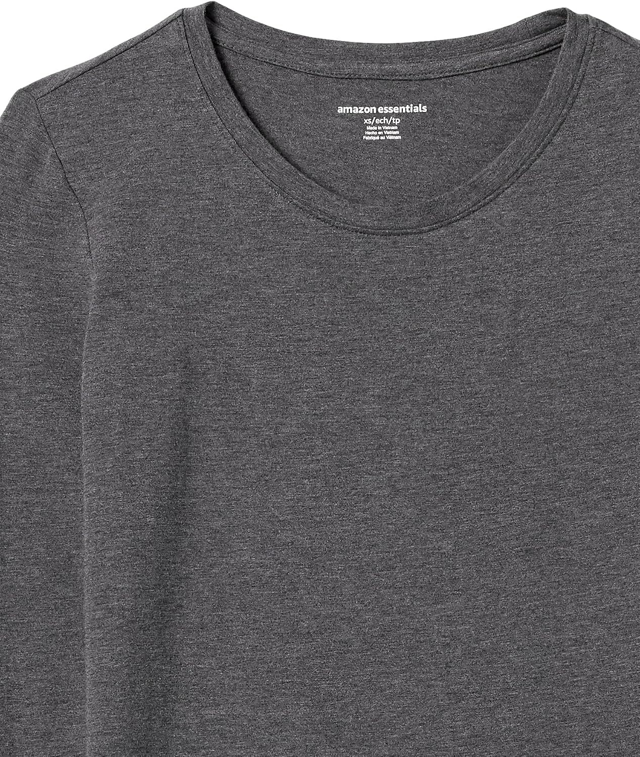 image:imageAmazon Essentials Womens RegularFit LongSleeve Crewneck TShirt Available in Plus SizeCharcoal Heather