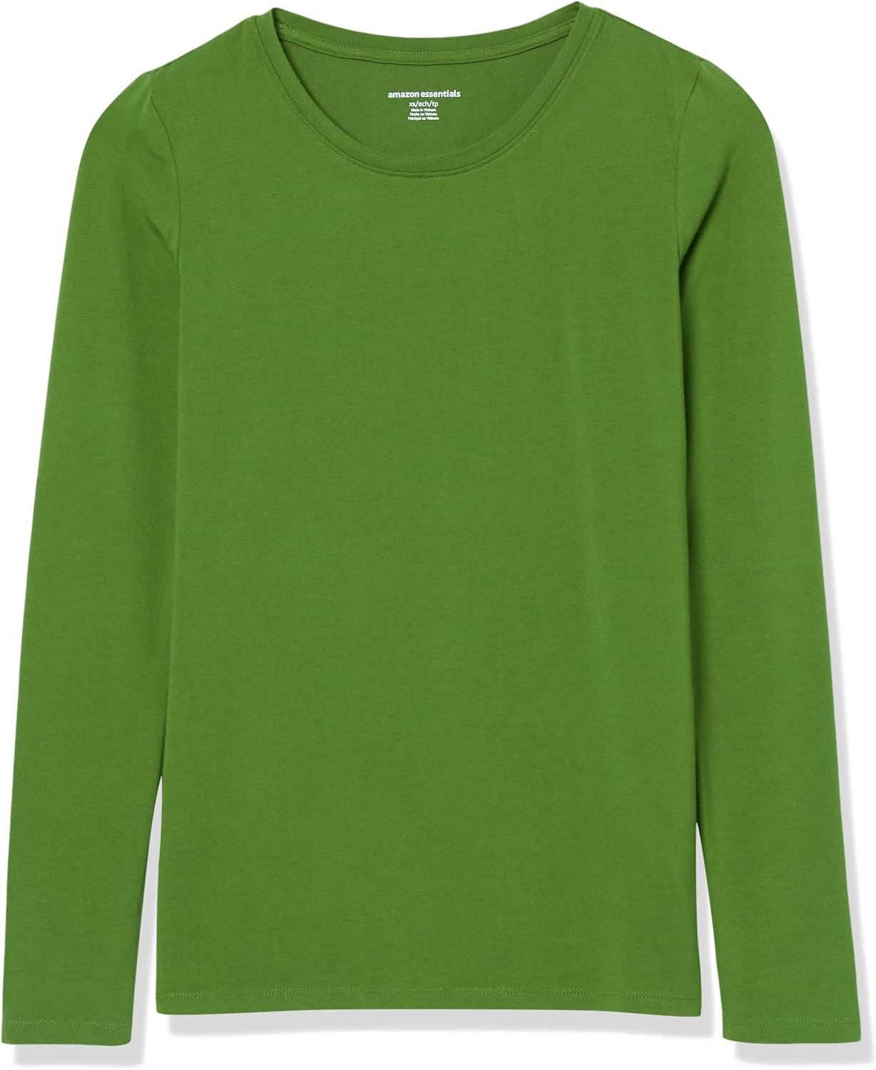 image:imageAmazon Essentials Womens RegularFit LongSleeve Crewneck TShirt Available in Plus SizeGreen