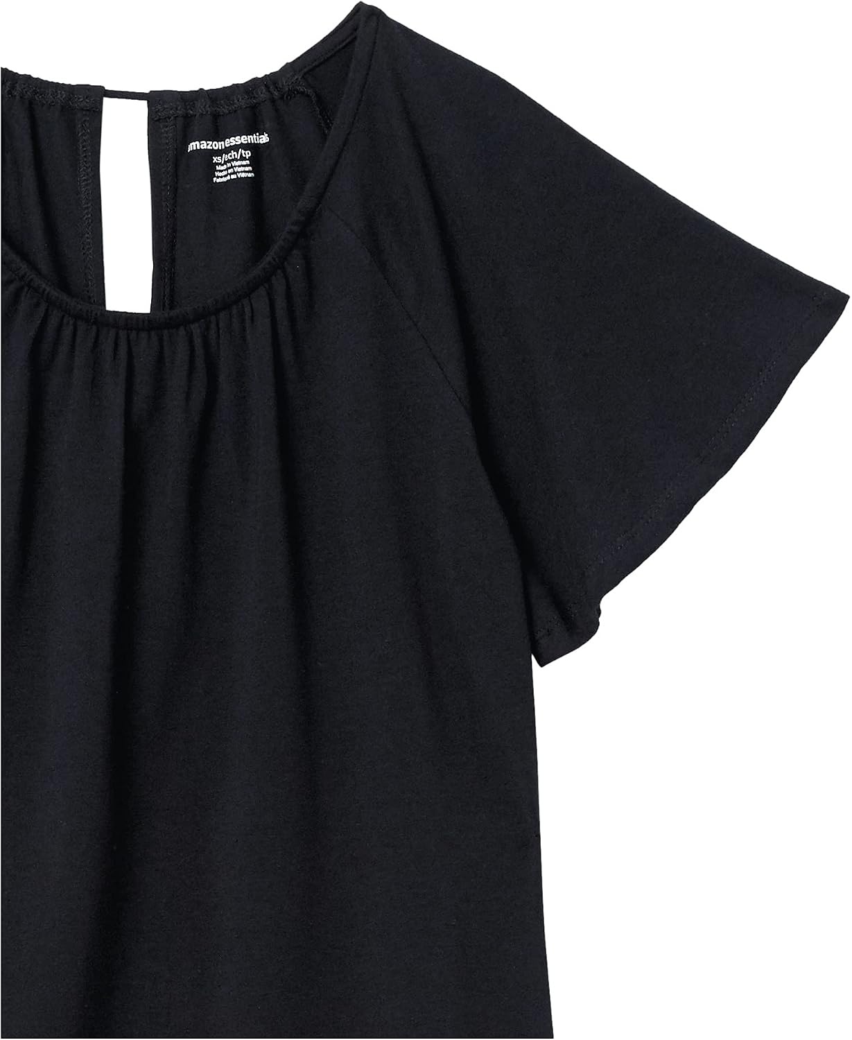 image:imageAmazon Essentials Womens RegularFit Short Flutter Cape Sleeve Crewneck TShirtBlack