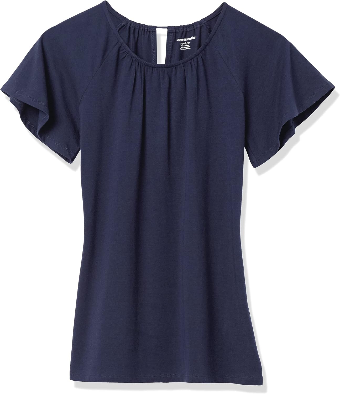 image:imageAmazon Essentials Womens RegularFit Short Flutter Cape Sleeve Crewneck TShirtNavy Blue