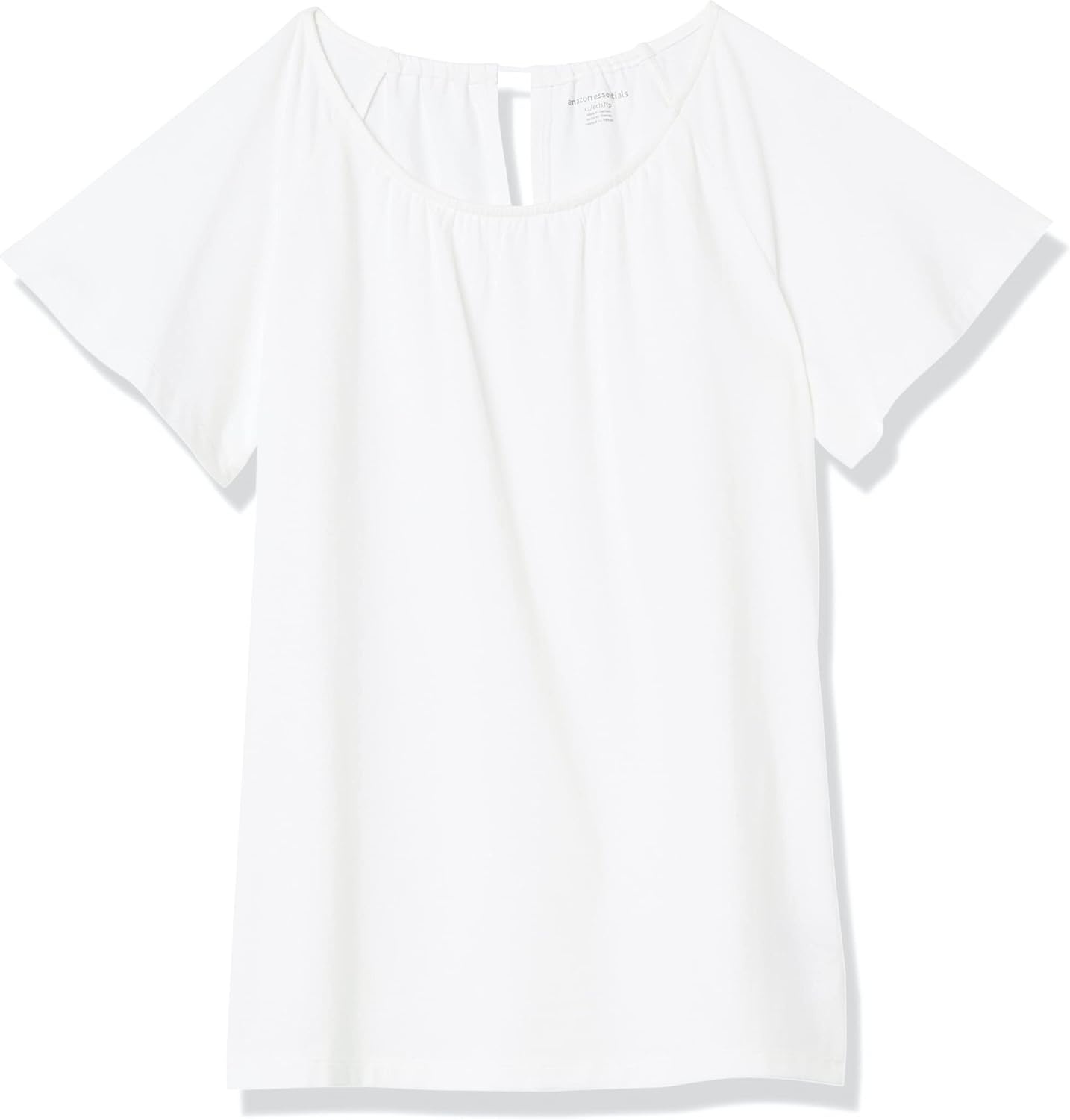 image:imageAmazon Essentials Womens RegularFit Short Flutter Cape Sleeve Crewneck TShirtWhite