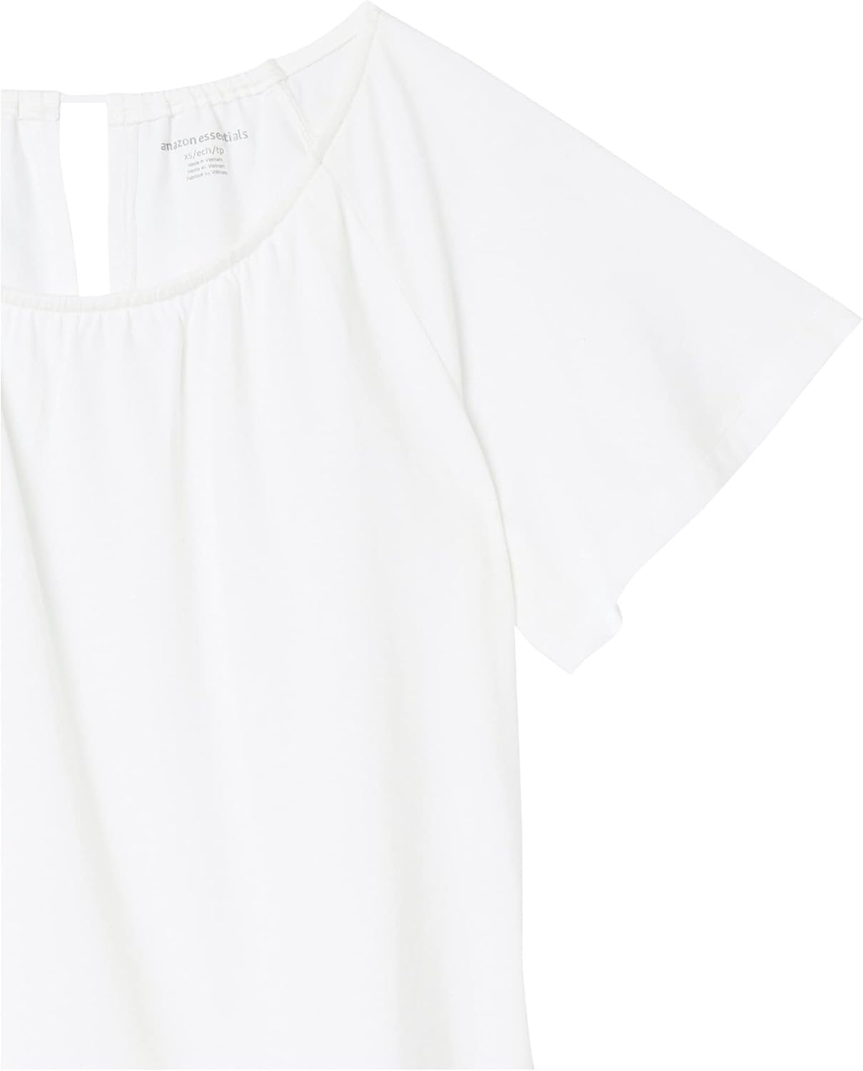 image:imageAmazon Essentials Womens RegularFit Short Flutter Cape Sleeve Crewneck TShirtWhite