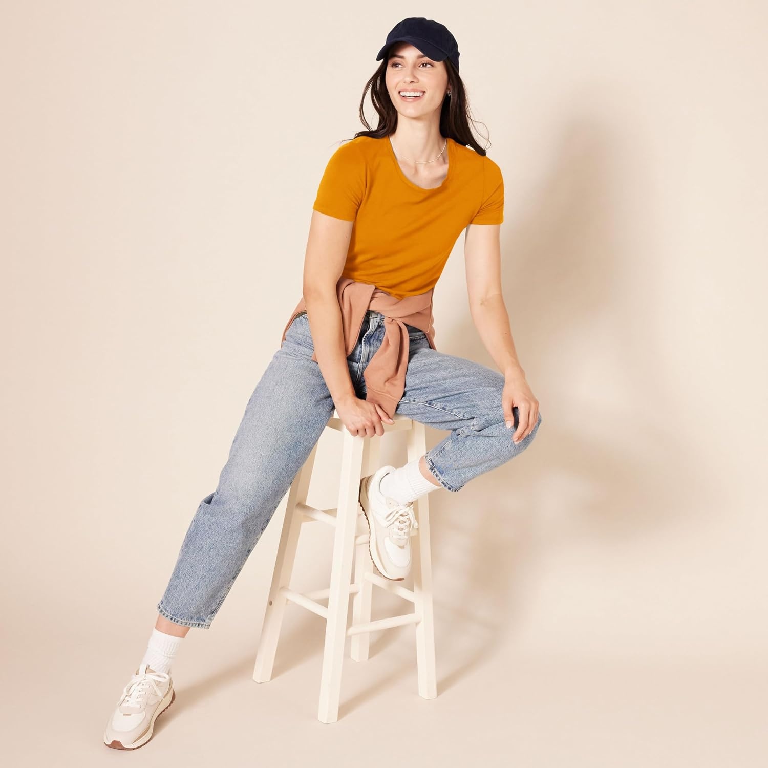 image:imageAmazon Essentials Womens RegularFit ShortSleeve Crewneck TShirt Multipacks2pack Coral OrangeGolden Yellow