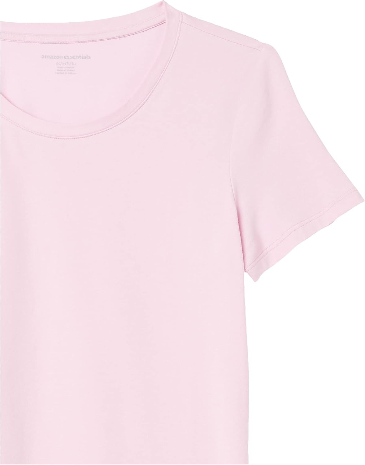 image:imageAmazon Essentials Womens RegularFit ShortSleeve Crewneck TShirt Multipacks2pack GreenLight Pink
