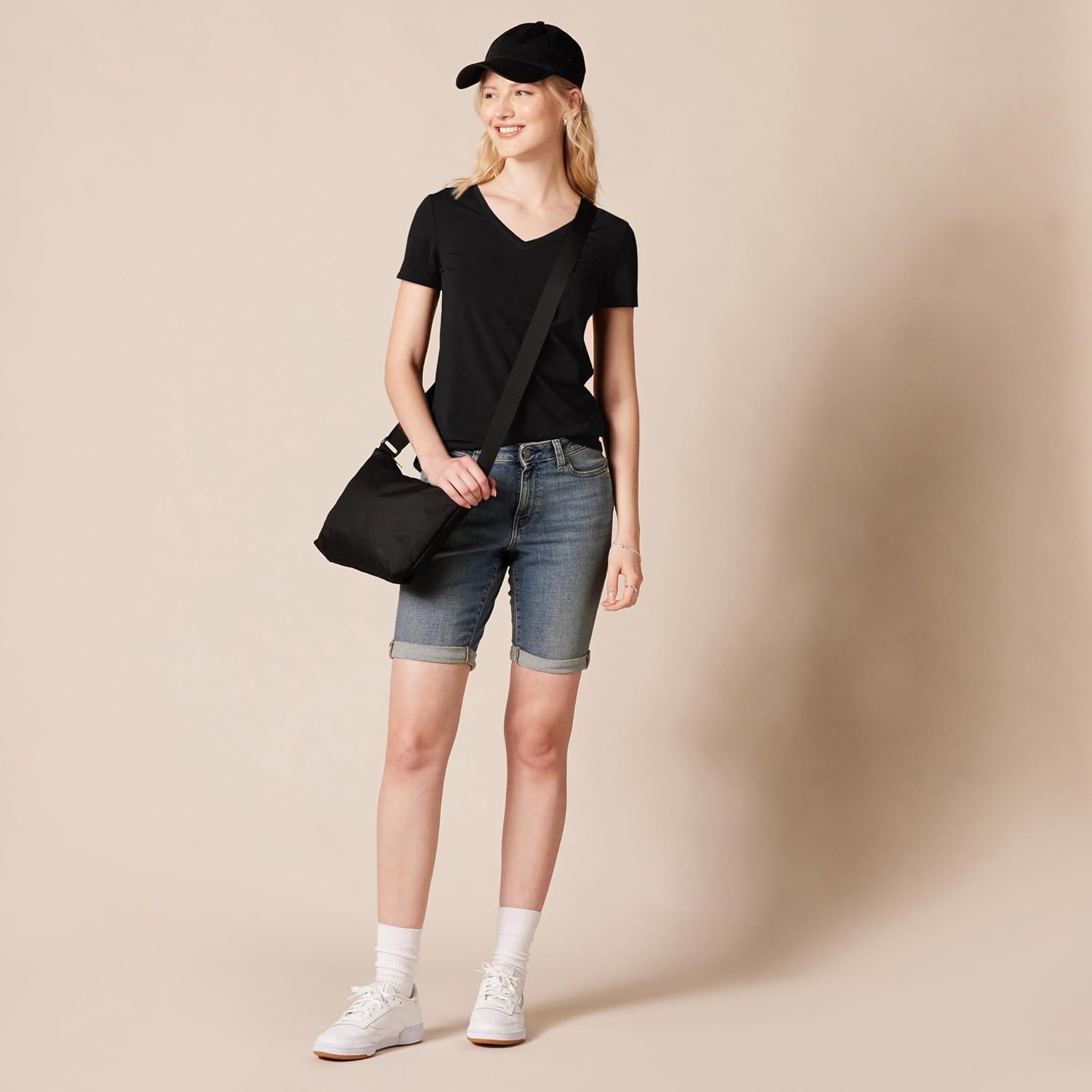 image:imageAmazon Essentials Womens RegularFit ShortSleeve Crewneck TShirt MultipacksBlackCharcoal Heather