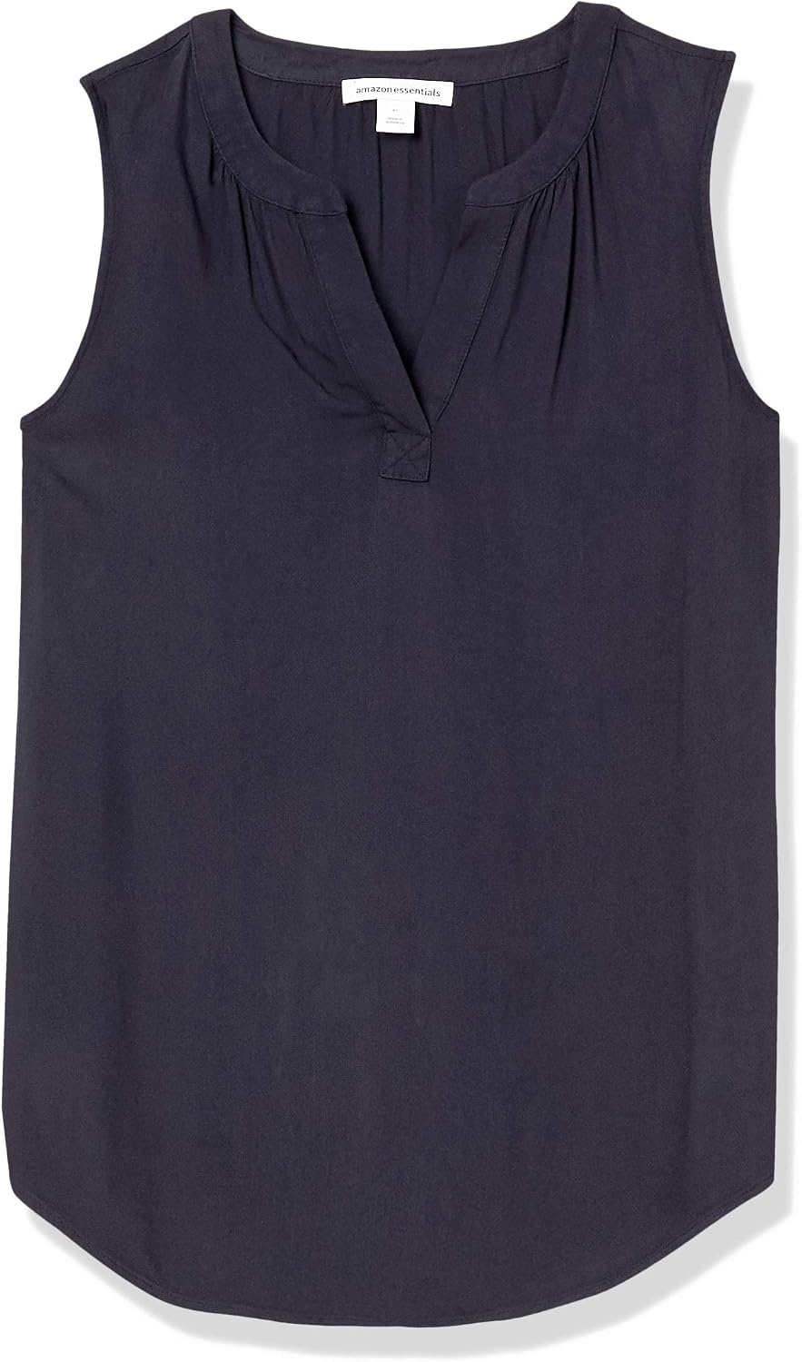 image:imageAmazon Essentials Womens Relaxed Fit Sleeveless VNeck Woven ShirtNavy