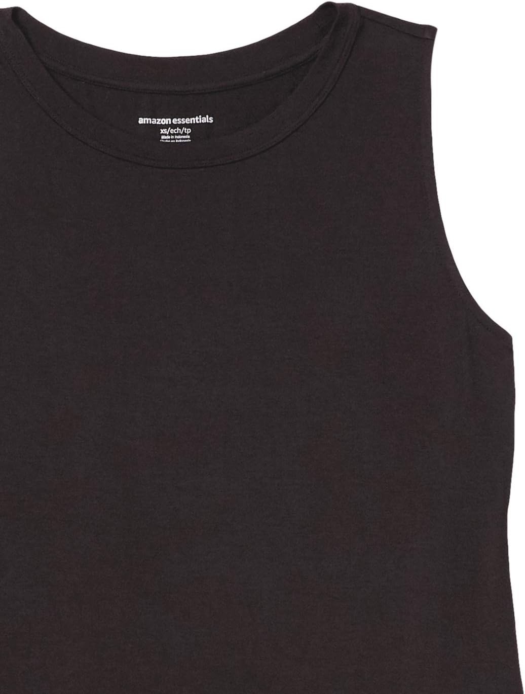image:imageAmazon Essentials Womens RelaxedFit Loose Fit Sleeveless Muscle Tank TopBlack