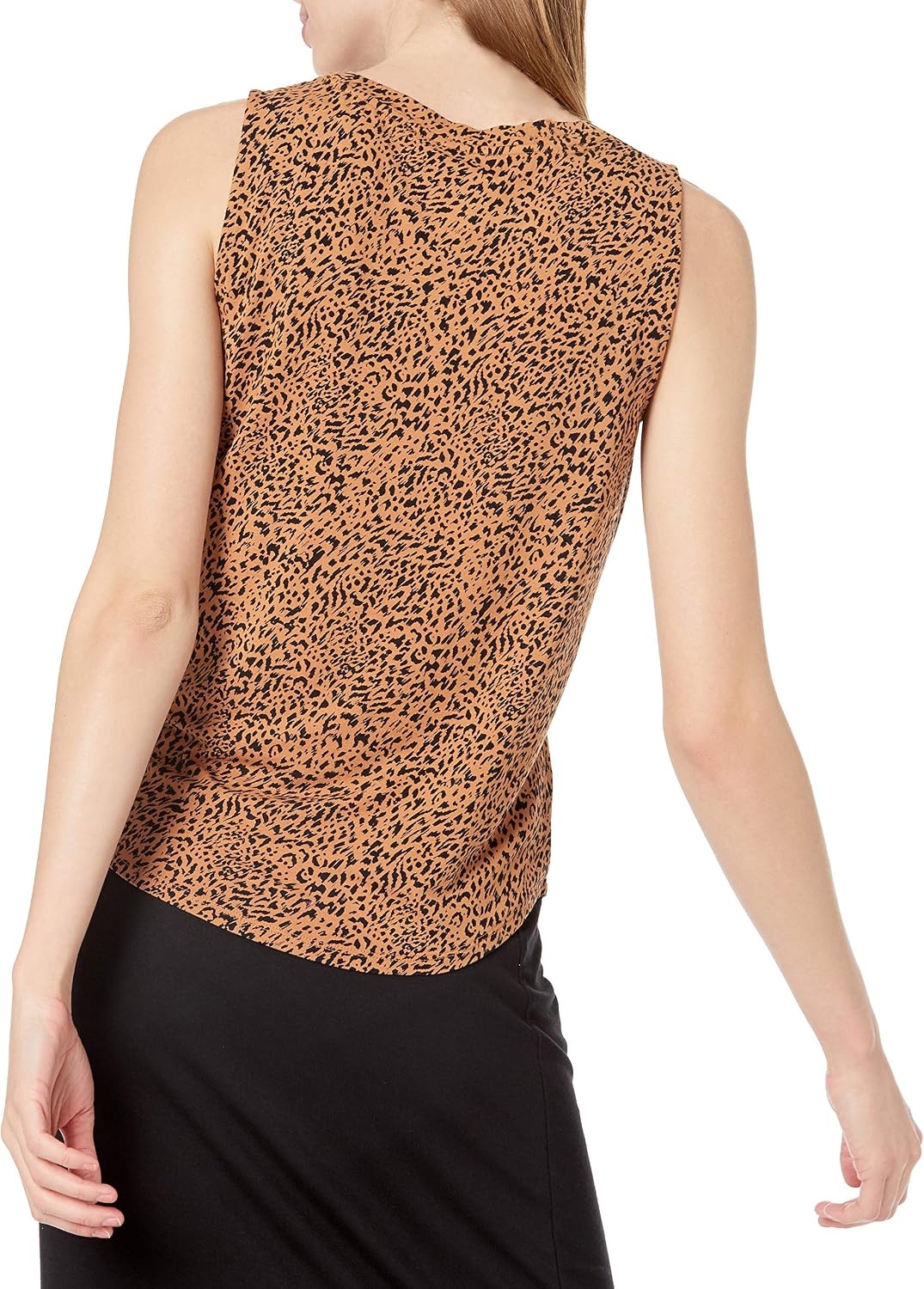 image:imageAmazon Essentials Womens RelaxedFit Loose Fit Sleeveless Muscle Tank TopBlackWhite Abstract Animal