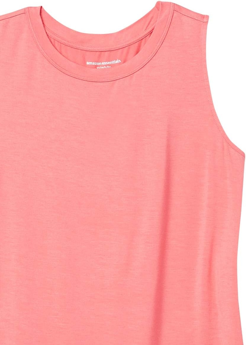 image:imageAmazon Essentials Womens RelaxedFit Loose Fit Sleeveless Muscle Tank TopPeach
